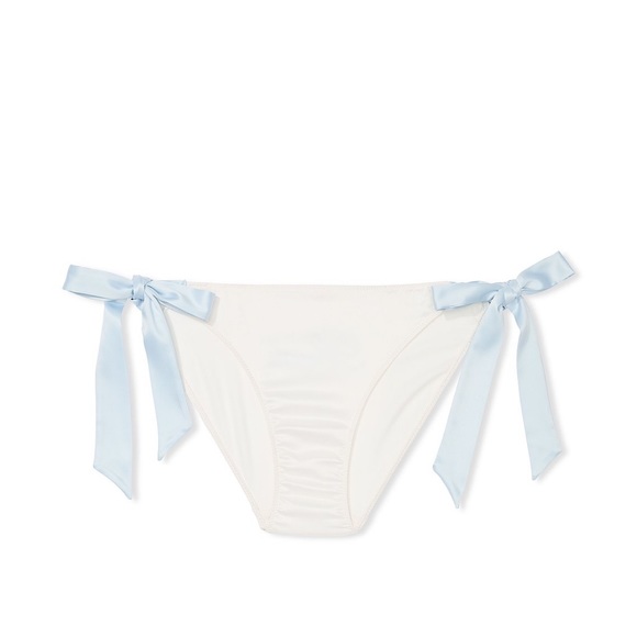Victoria’s Secret Bridal panty pack of 3 satin tie panties in white and blue - Picture 10 of 10
